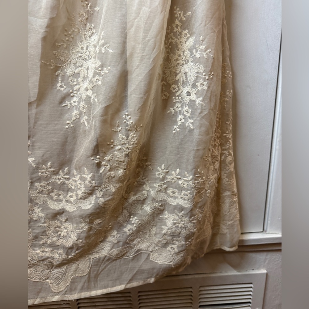 Bohme Alora Embroidered Floral Champagne Cream Tulle Maxi Dress Size Medium - Picture 10 of 16